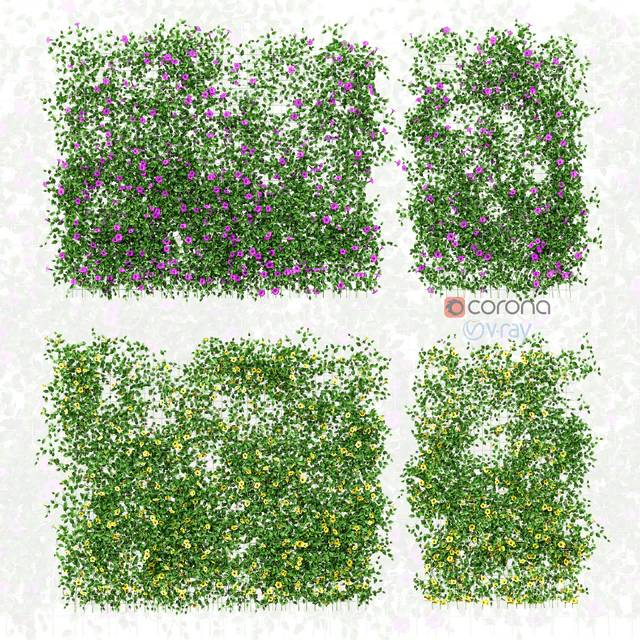 Wall of flowers on the grid — Descargar