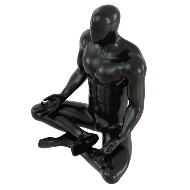 Male abstract mannequin sitting in yoga pose 110 — Descargar