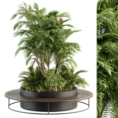 Urban Furniture / Architecture Bench with Plants- Set 16 — Ver 1