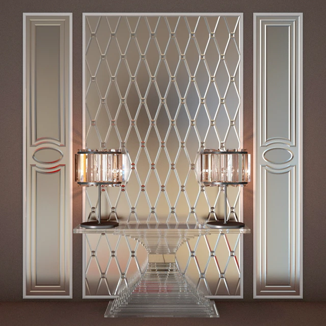 HOME CONCEPT Консоль, зеркала фацет,  светильник настольный — Скачать