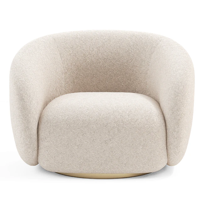 EICHHOLTZ Swivel Armchair BRICE Boucle Cream — Descargar