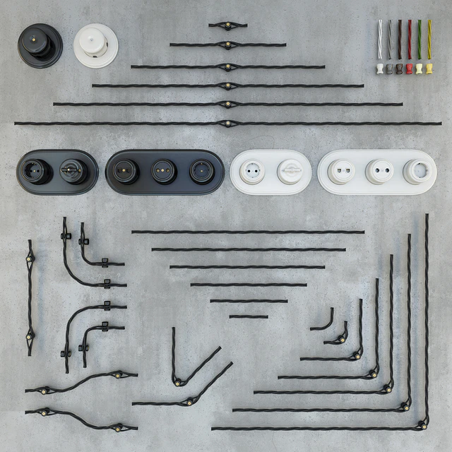 Designer wiring retro + sockets and switches — Descargar
