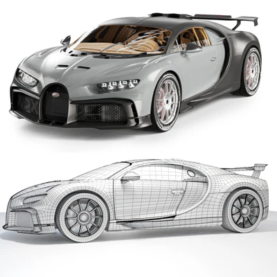 Bugatti Chiron + interior — Вид 3