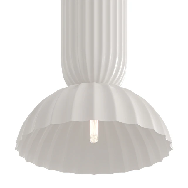 Jeanne Fluted White Porcelain Dome Pendant — Скачать