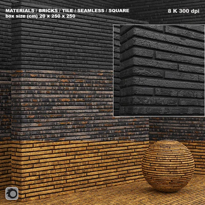 Material (seamless) - brick, tile set 2 — Ver 1