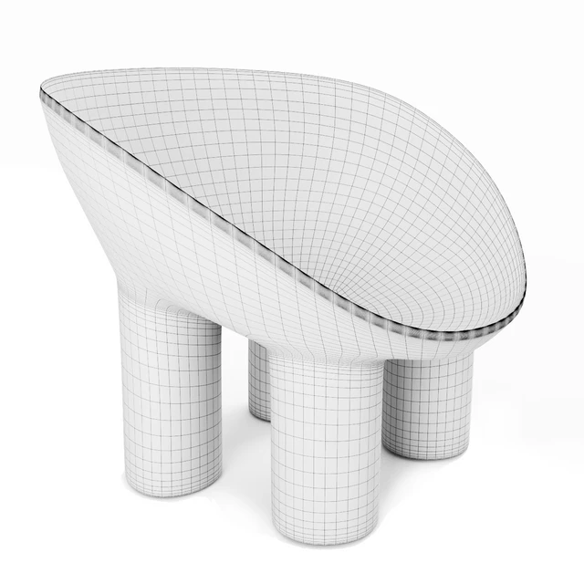 Contemporary Raw Fiberglass Chair, Roly-Poly Chair by Faye Toogood — Скачать