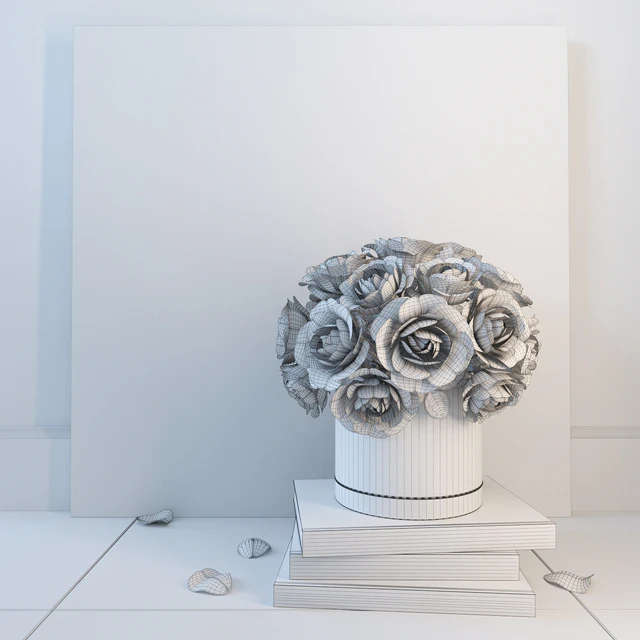 decorative set with white roses — Скачать