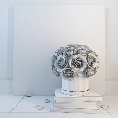 decorative set with white roses — Вид 2