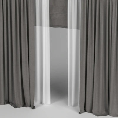 Curtains with tulle and roman blinds. — Ver 4