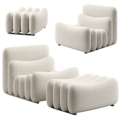 Additional System Armchair with Footstool — Ver 1