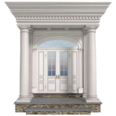 Column Porch MODERN ENTRANCE to the house Classic Front Porch Portico FRONT DOOR — View 2