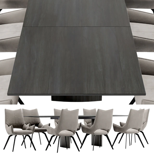 Dining chair BC1241 and table Meteor 180 — Descargar
