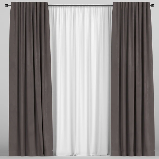 Brown curtains with tulle — Descargar