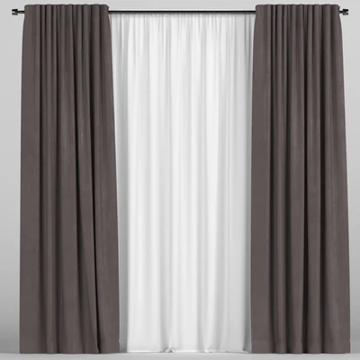 Brown curtains with tulle — Ver 1