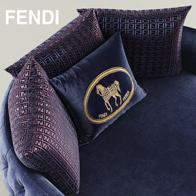 Armchair Fendi Casa Efea Capitonne — Ver 3