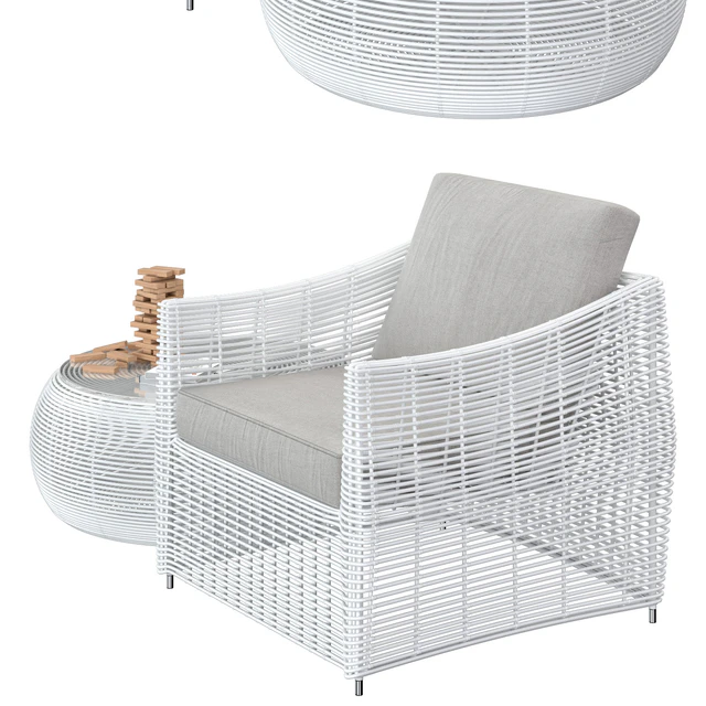 Table and rattan chair — Descargar