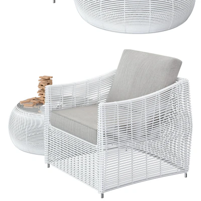 Table and rattan chair — Ver 2
