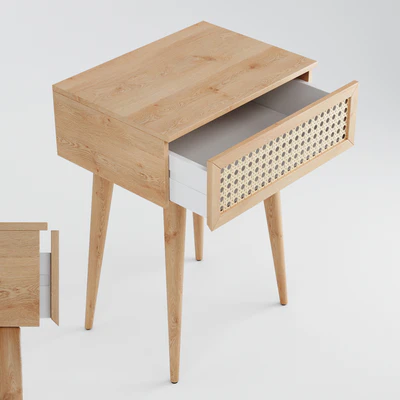 Light Oak Daintree Rattan Bedside Table — Вид 4