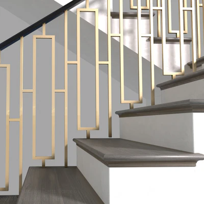 Modern staircase in Art Deco style. — Ver 5