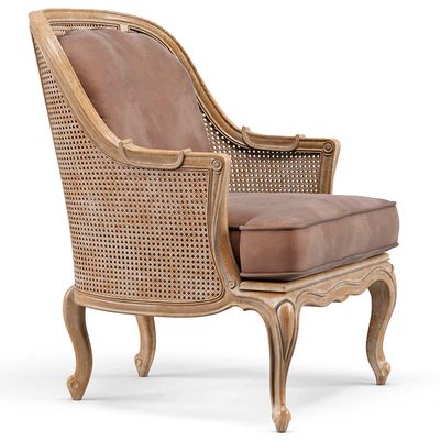John - Richard Bourges French Caned Accent Bergere Floral Arm — Ver 2