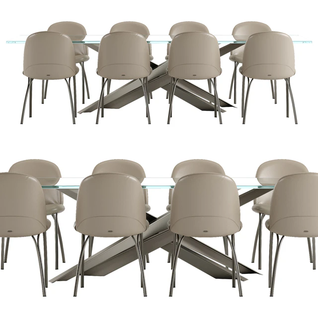 Cattelan Italia Lancer table Holly chair set — Скачать