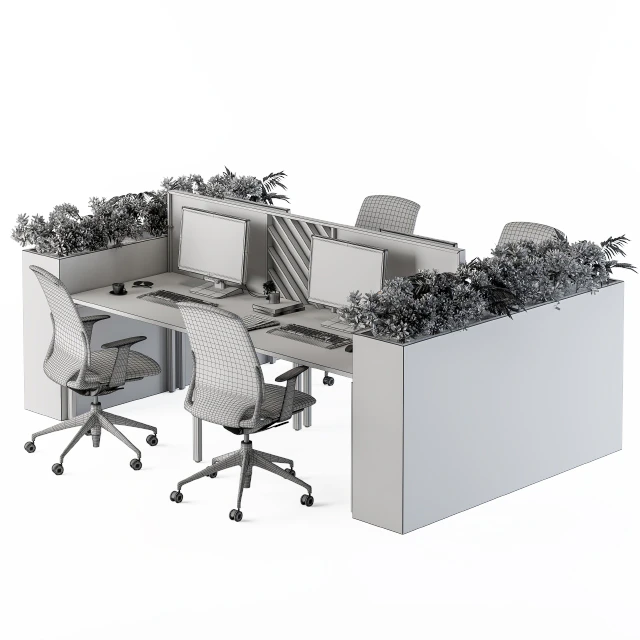 Office Furniture Flower Box Black — Descargar
