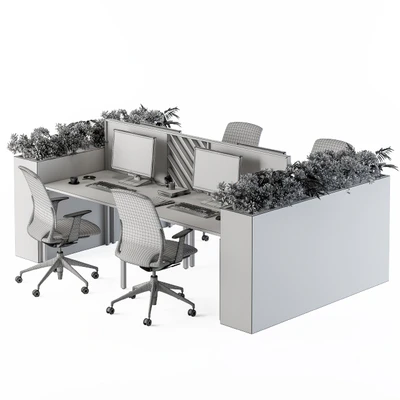 Office Furniture Flower Box Black — Ver 3