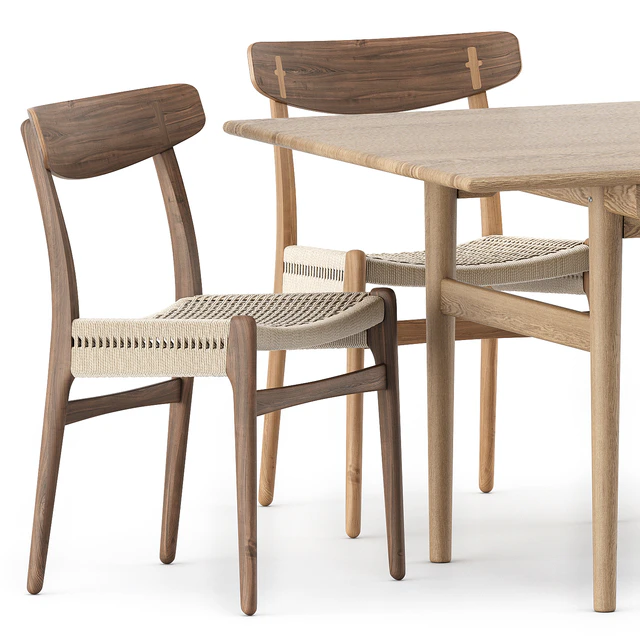 CH327 DINING TABLE, CH23 CHAIR by Carl Hansen & Son — Descargar