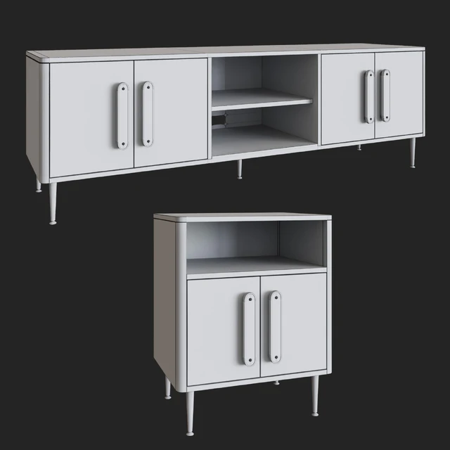 Odetta Media Console & Nightstand — Скачать