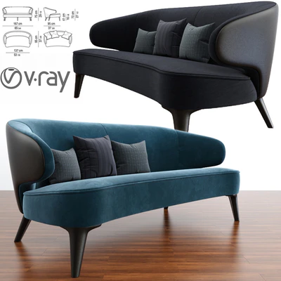 Minotti Aston Little Sofa With Parquet — Вид 1
