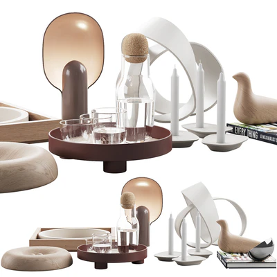Living contemporary nature accessories decor set — Ver 6