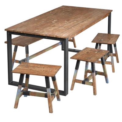 Dining table with teak array Look 180 — Ver 3