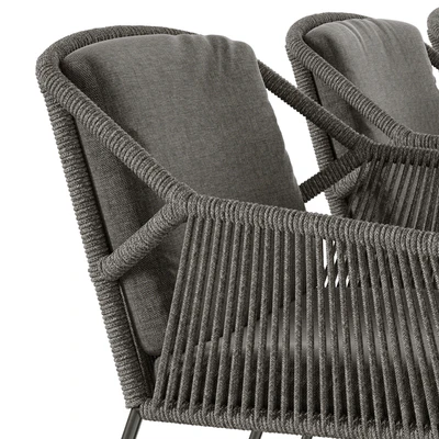 Outdoor garden wicker woven dining set 4so accor — Ver 4