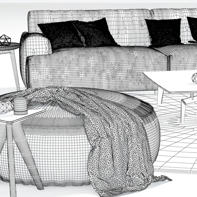 Poliform Soho corner sofa Elise Mad Tribeca Coffe Table — Descargar