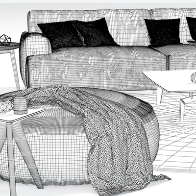 Poliform Soho corner sofa Elise Mad Tribeca Coffe Table — Ver 3