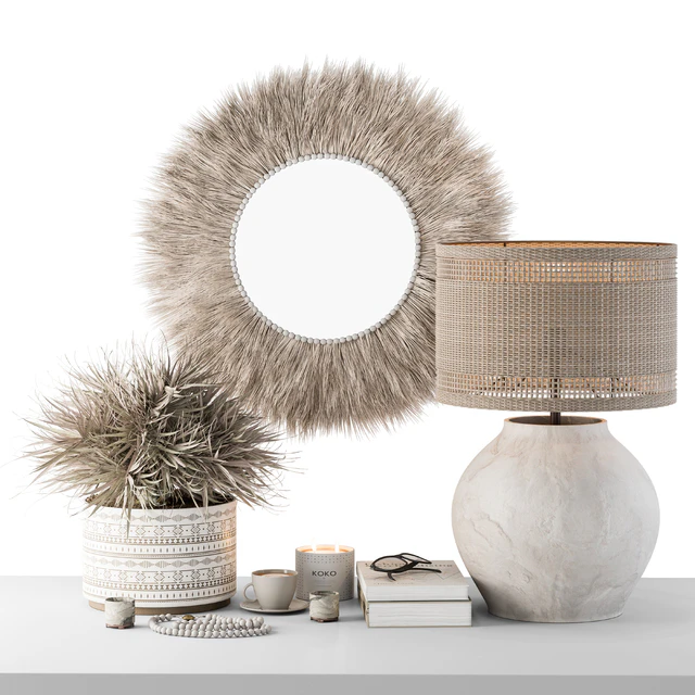 Decorative Set moon Thatch with Dried Plant - Set 105 — Скачать