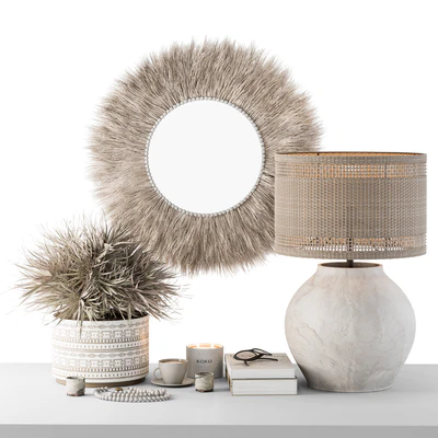 Decorative Set moon Thatch with Dried Plant - Set 105 — Вид 1