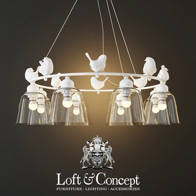 Hanging lamp provence bird chandelier 11 — Ver 1