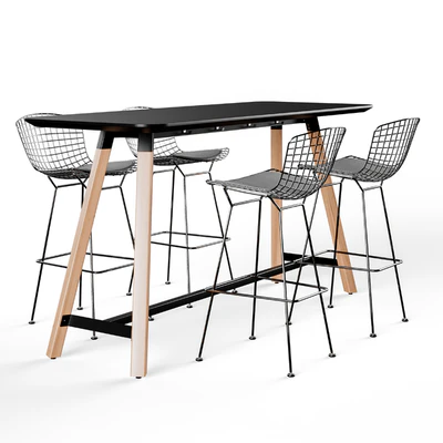 Knoll Bertoia Barstool Rockwell Unscripted Tall Table — Ver 1