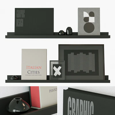Decorative set on the shelves — Ver 1