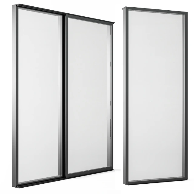 Sliding Black Metal Window Modern - Windows Set 05 — Descargar