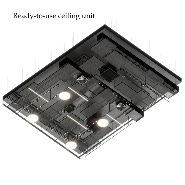 Industrial ceiling, Ducting, Lighting, CAC, CCTV — Descargar
