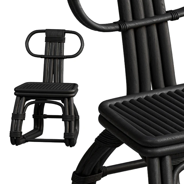 Urbana Dining Chair Black Rattan — Descargar