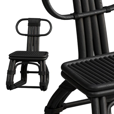 Urbana Dining Chair Black Rattan — Ver 2