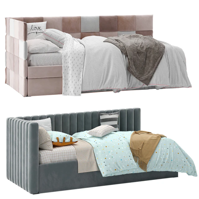 Corner Bed With Panels — Скачать
