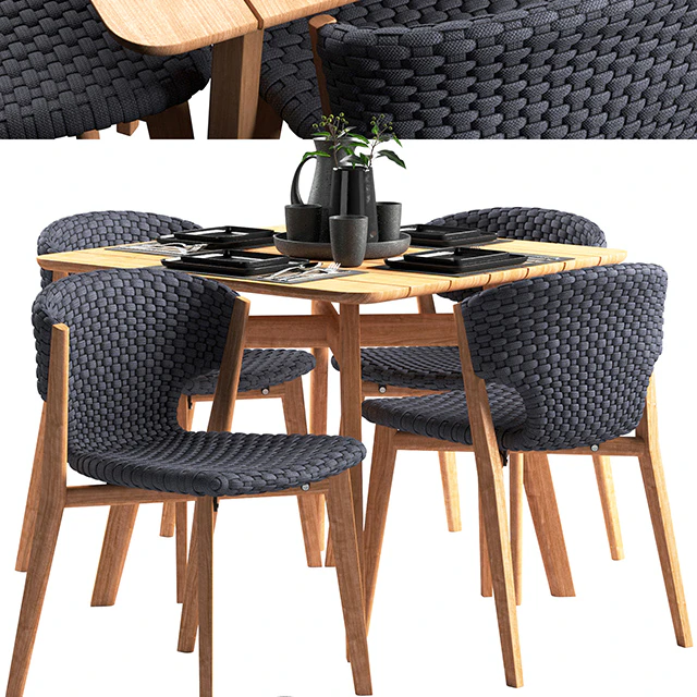 Ethimo Knit dining chair and square table — Скачать