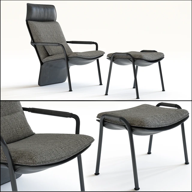 Armchair and Pouf Poltrona Frau Arabesque — Descargar