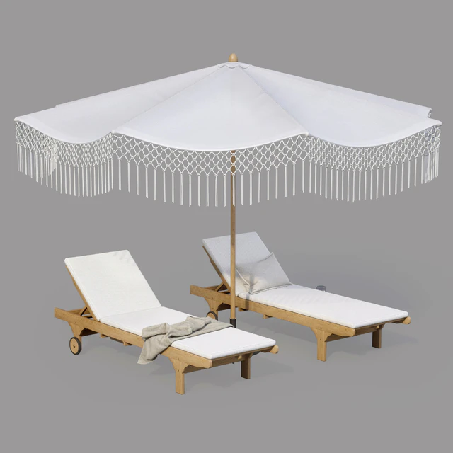 Umbrella Patio Parasol and Timber Sun Lounge — Descargar
