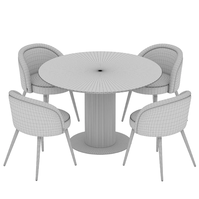 Velvet table Chloe chair TOK Dining set — Descargar