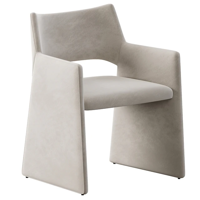 CB2 Foley Faux Mohair Gray Dining Armchair — Descargar